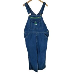 Liberty Mens Denim Cargo Bib Overalls 36x30 Workwear Carpenter Utility Blue Y2K